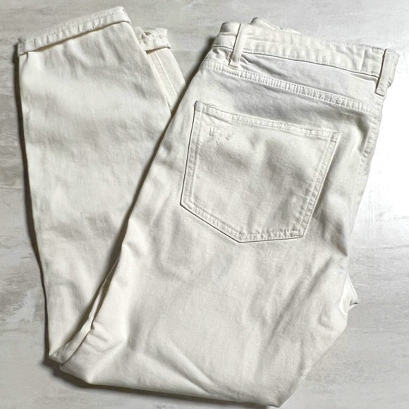 Zara white knee cut jeans sz 6 worn once - Picture 3 of 5